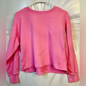 J. Crew Stitched Pink Slightly Cropped Sweatshirt NWOT
